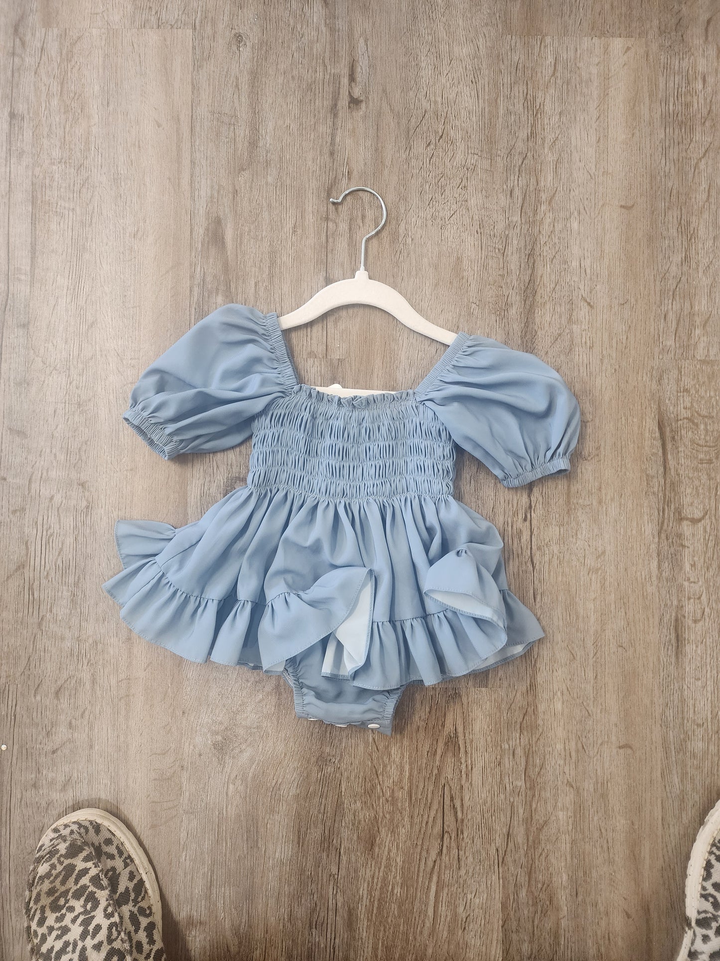 Dusty Blue Bodysuit Dress