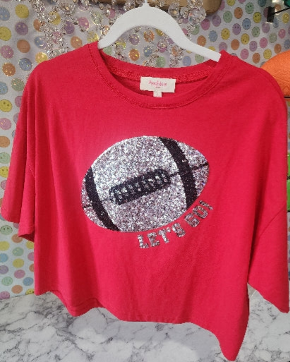 Football Sequin Patch Top