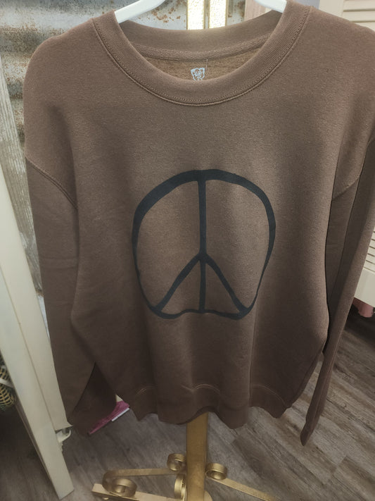 Dark Brown Peace Sweatshirt