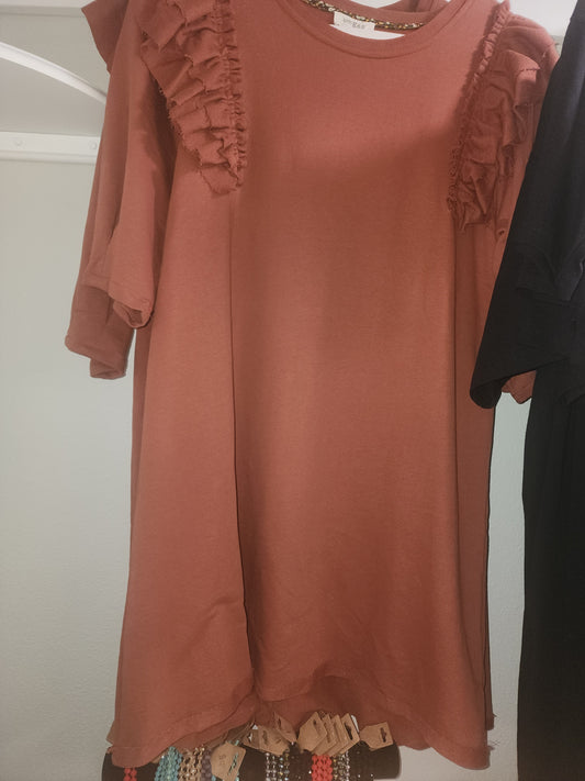 Cinnamon French Terry Dress